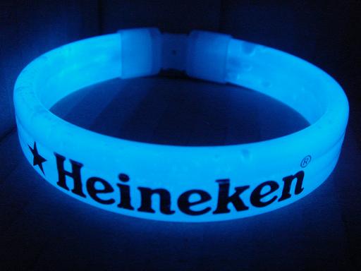 1color glow flat bracelet with logo